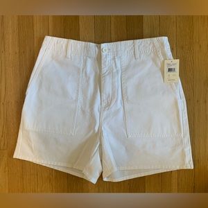 NWT BRIXTON VANCOUVER HI-WAISTED WHITE COTTON SHORTS SIZE 31W